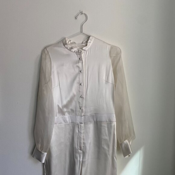 NEW Custom Silk Wedding Bridal Jumpsuit Queer Androgenous Formal Unique Suit - Picture 2 of 16